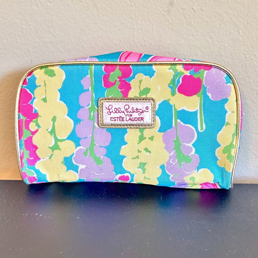 Lilly Pulitzer for Estee Lauder Makeup Bag Floral Cosmetic Pink Collab Cosmetics - Picture 8 of 8